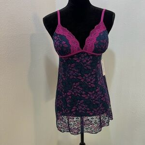 Lilac and London Lace Babydoll & Thong Panty Lingerie Set Size Medium